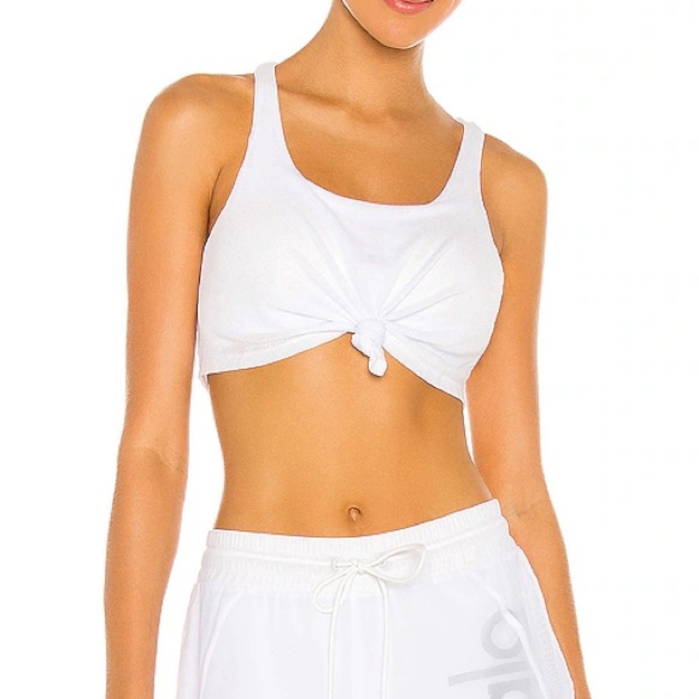 ALO White Knot Bra